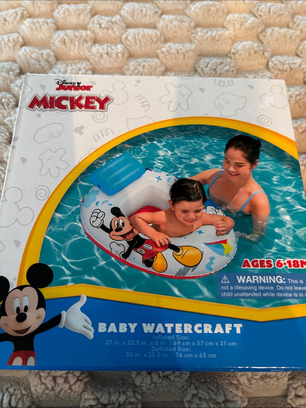 Disney Mickey Infant Pool Float Ring - White, Blue, Red, Yellow